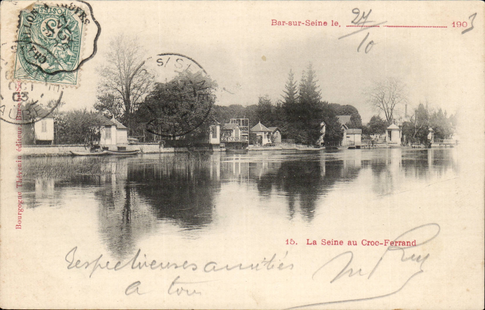 Bar on the Seine - Ferrand Hook - the Seine 1903 CPA