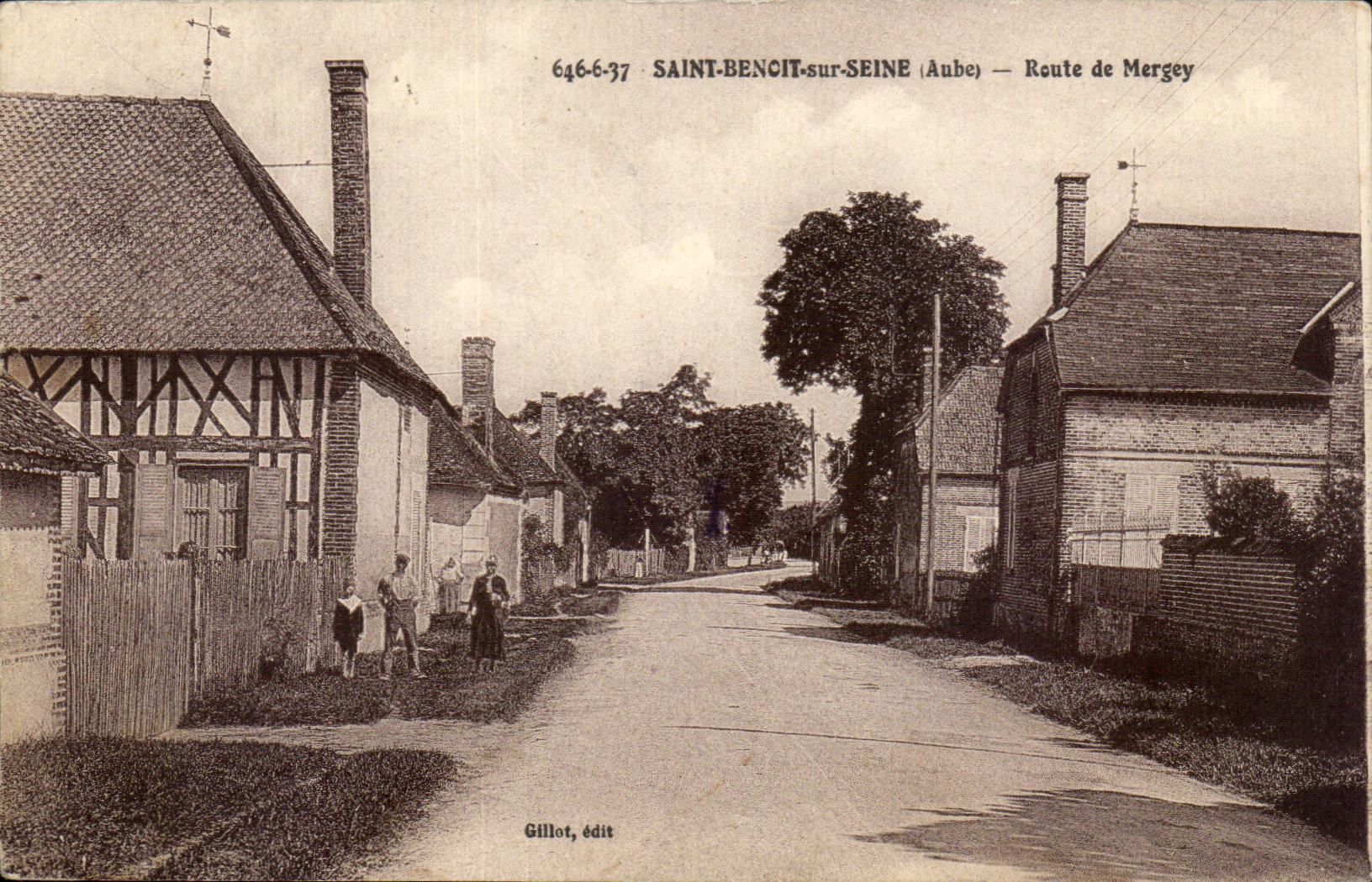 Saint Benoit on the Seine CPA Road of mergey