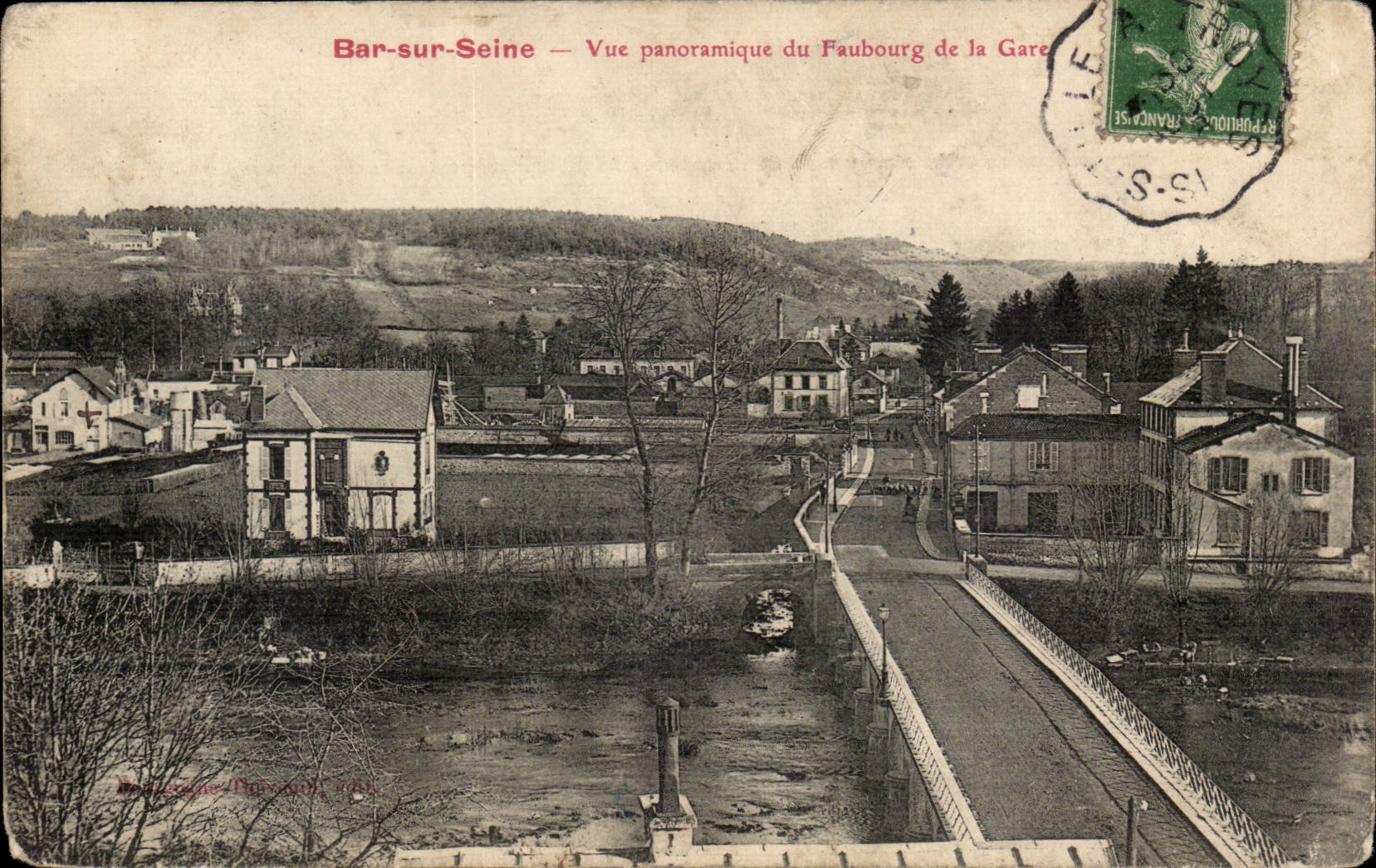 Bar on the Seine CPA Panoramic View of the suburb of the station