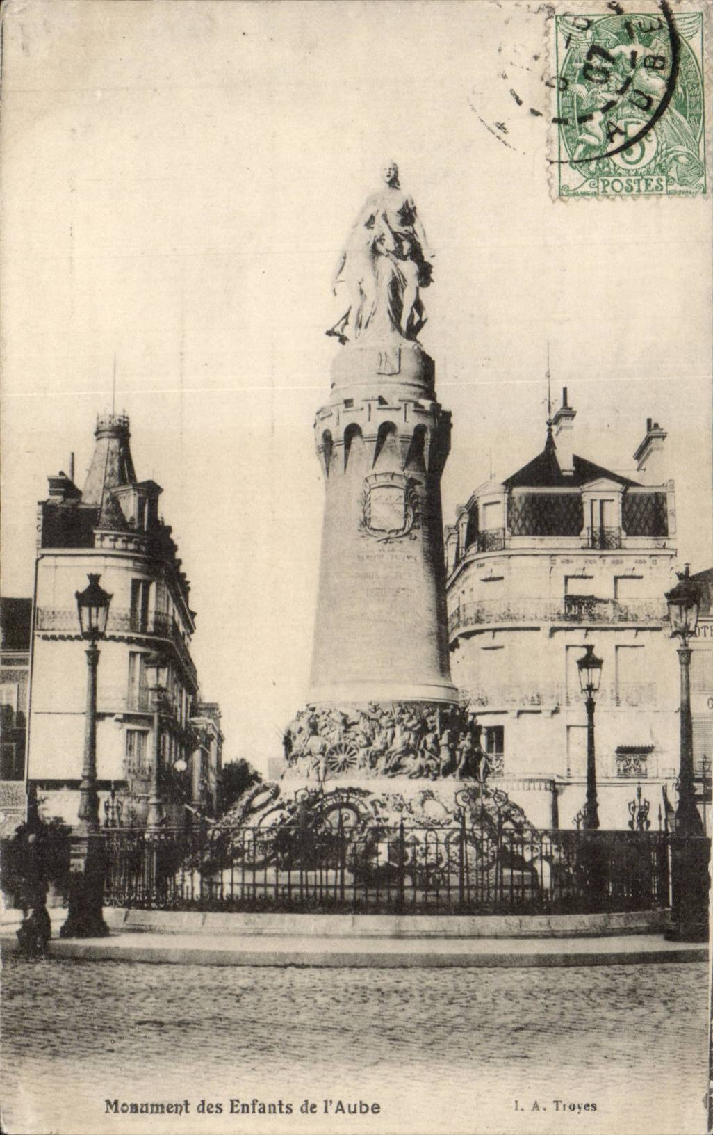 Troyes CPA Monument of the children of the paddle