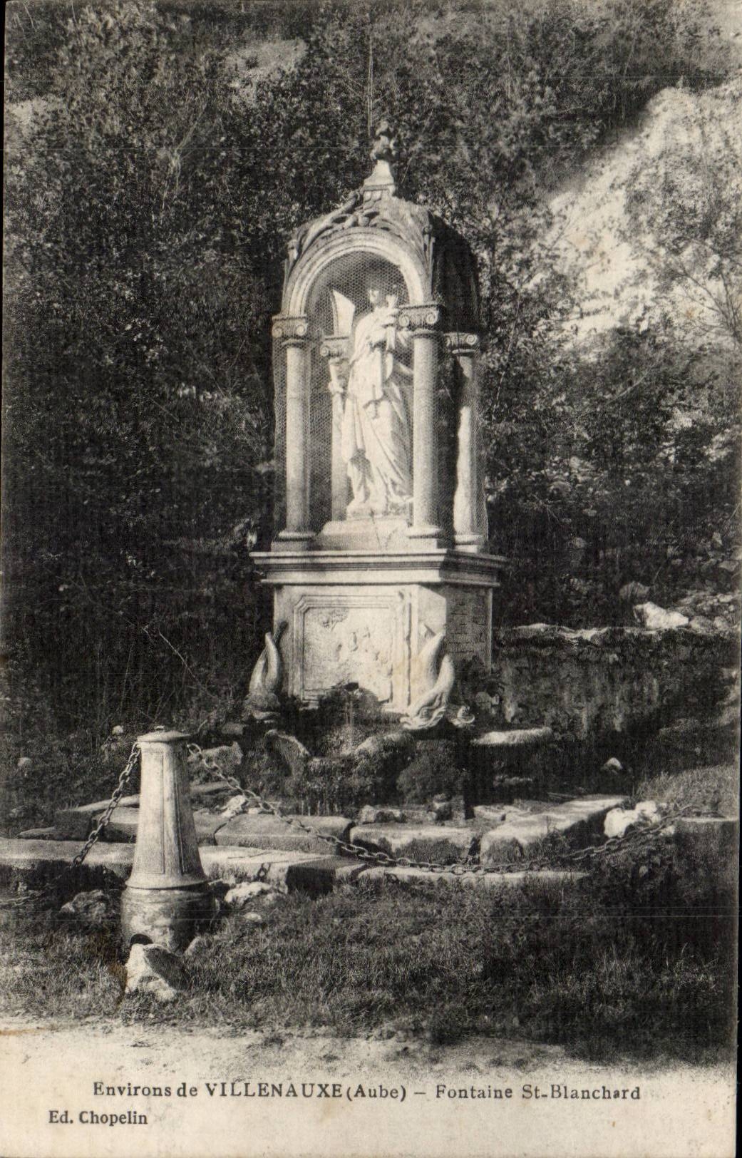 Surroundings of Villenauxe CPA Fountain ST Blanchard