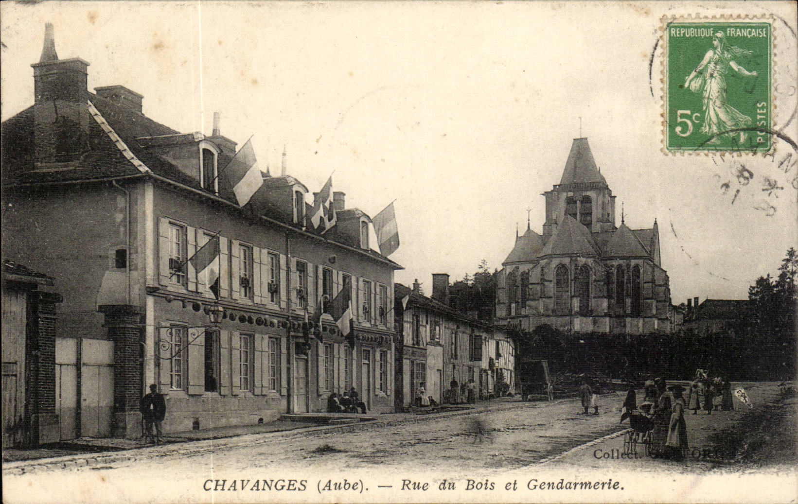 Chavanges - Street of Wood and Gendarmerie - CPA