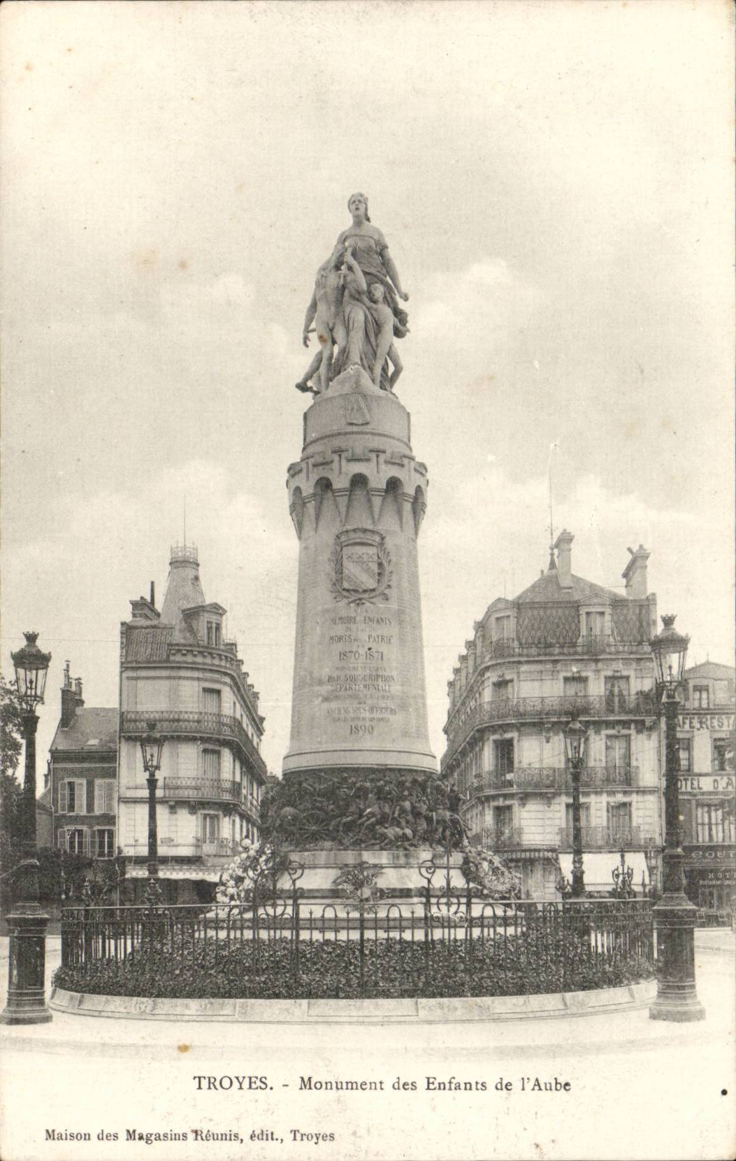 Troyes CPA Monument of the children of the paddle