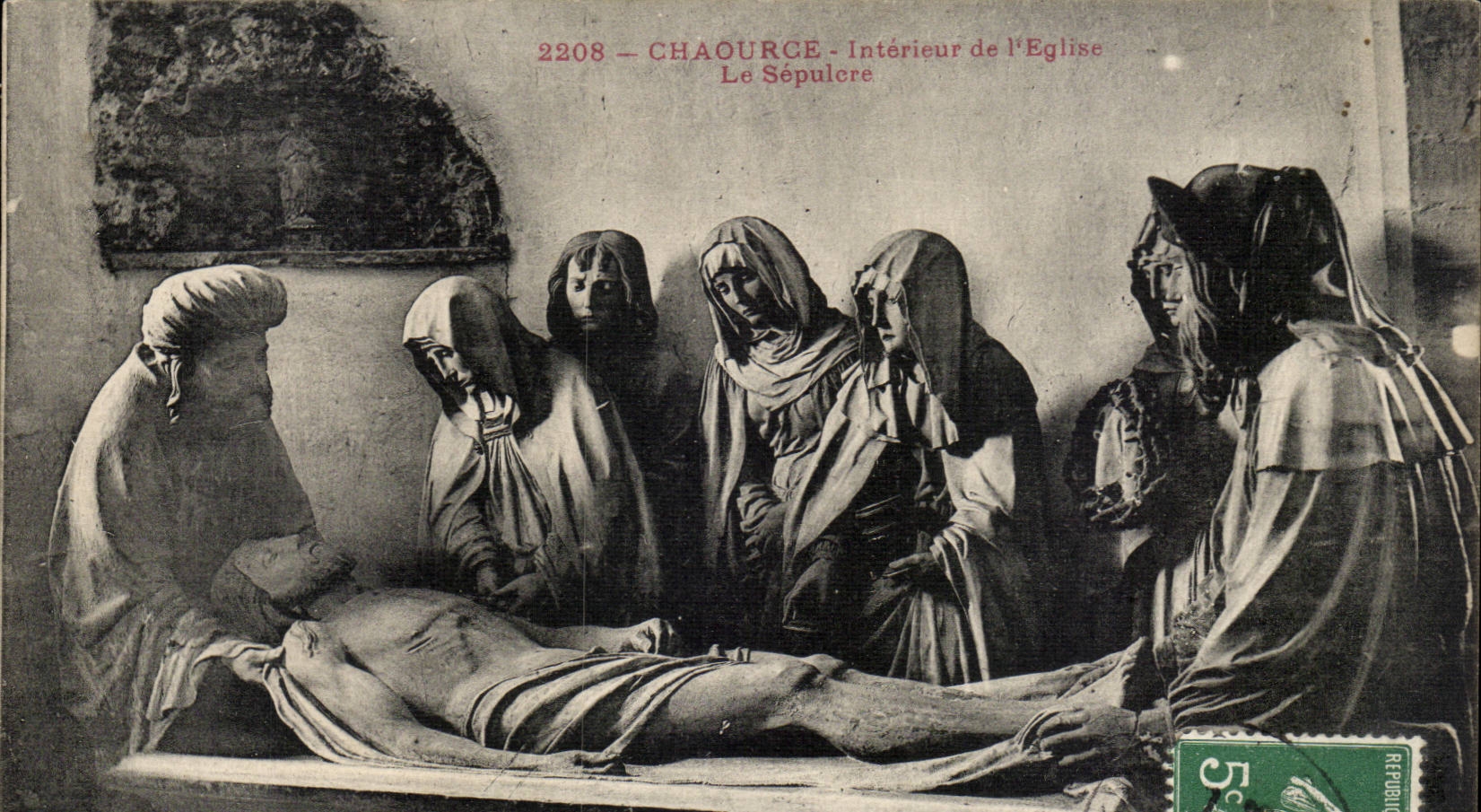 Interior Chaource CPA of the church the sepulchre