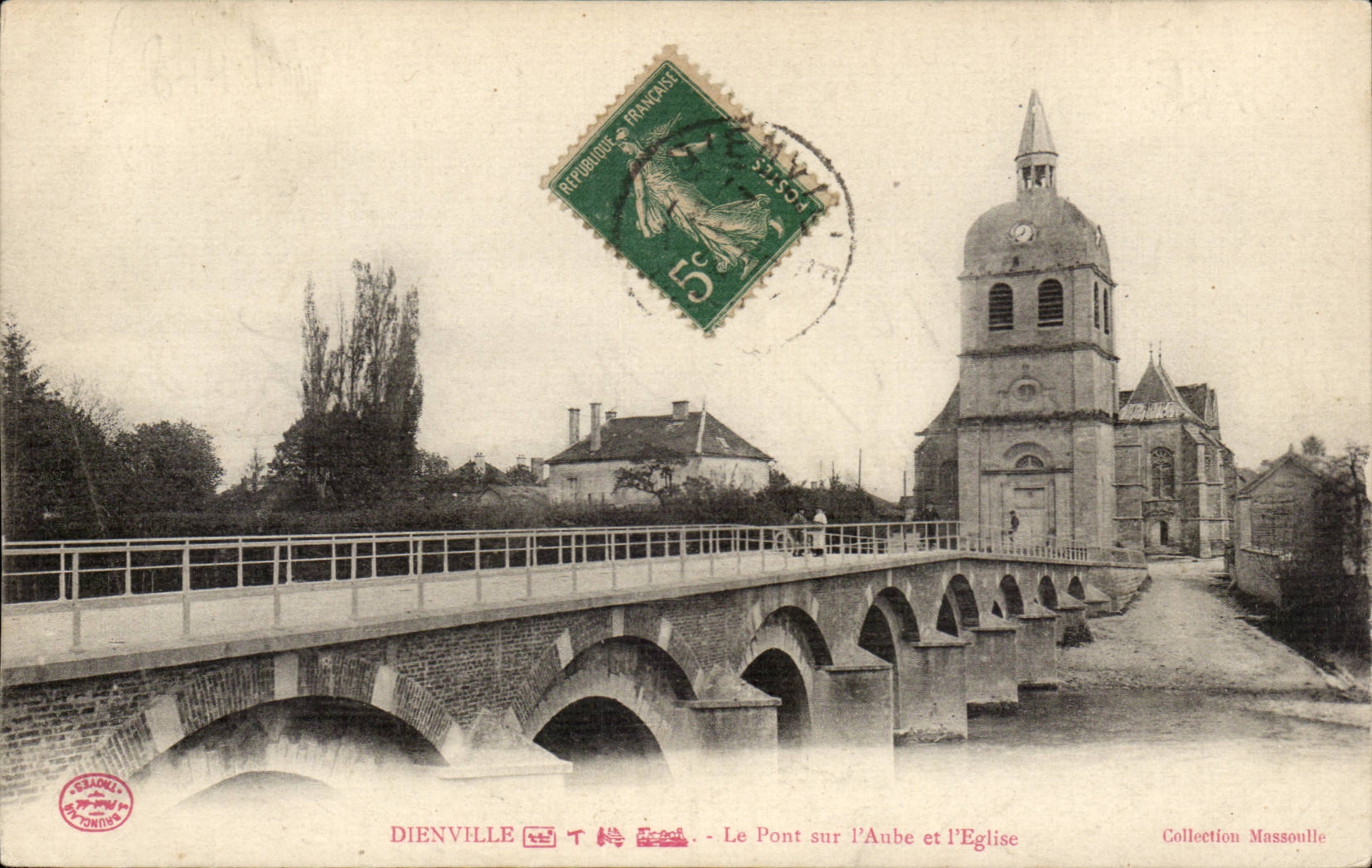 Dienville - the Bridge on the Paddle and the Church - CPA