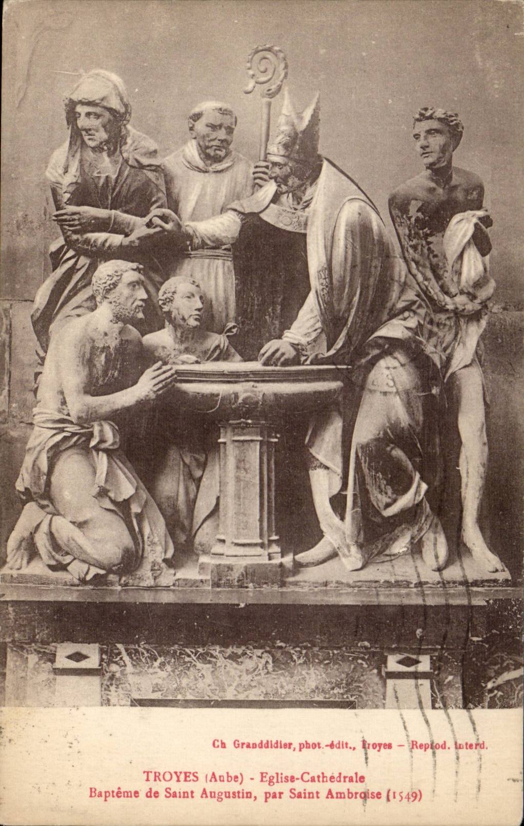Troyes - Baptism of Saint Augustin - CPA