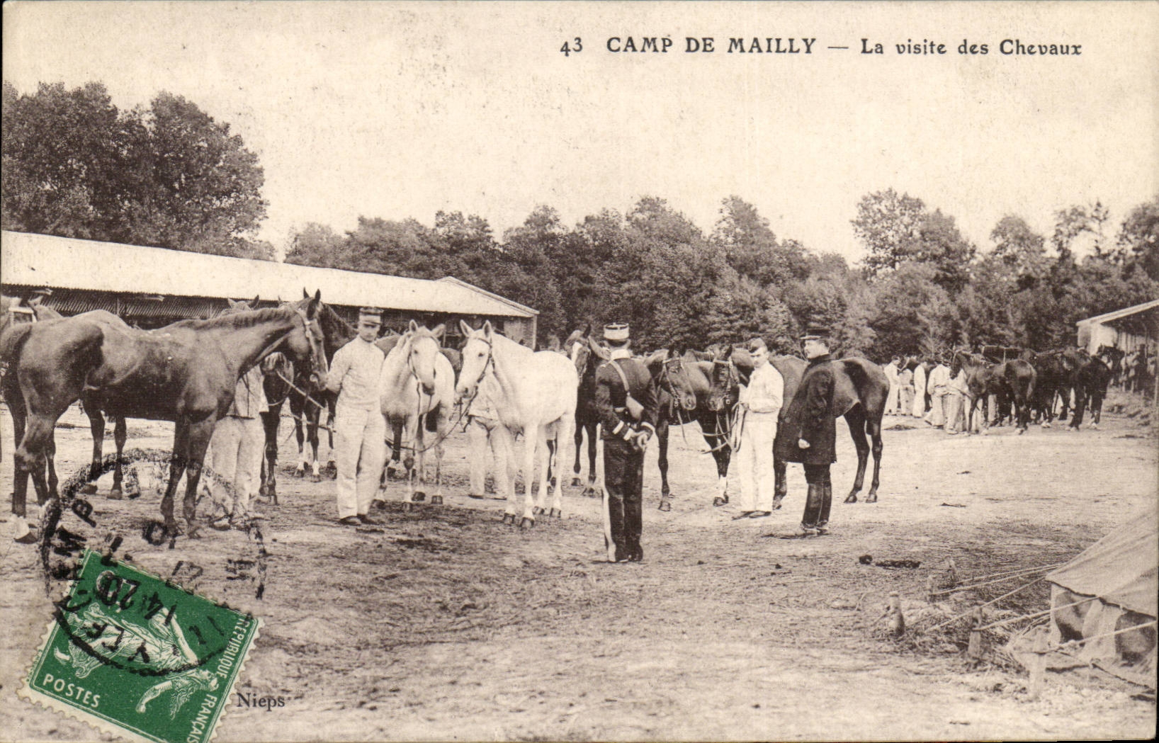 Camp of Mailly - the visit of the Horses - CPA