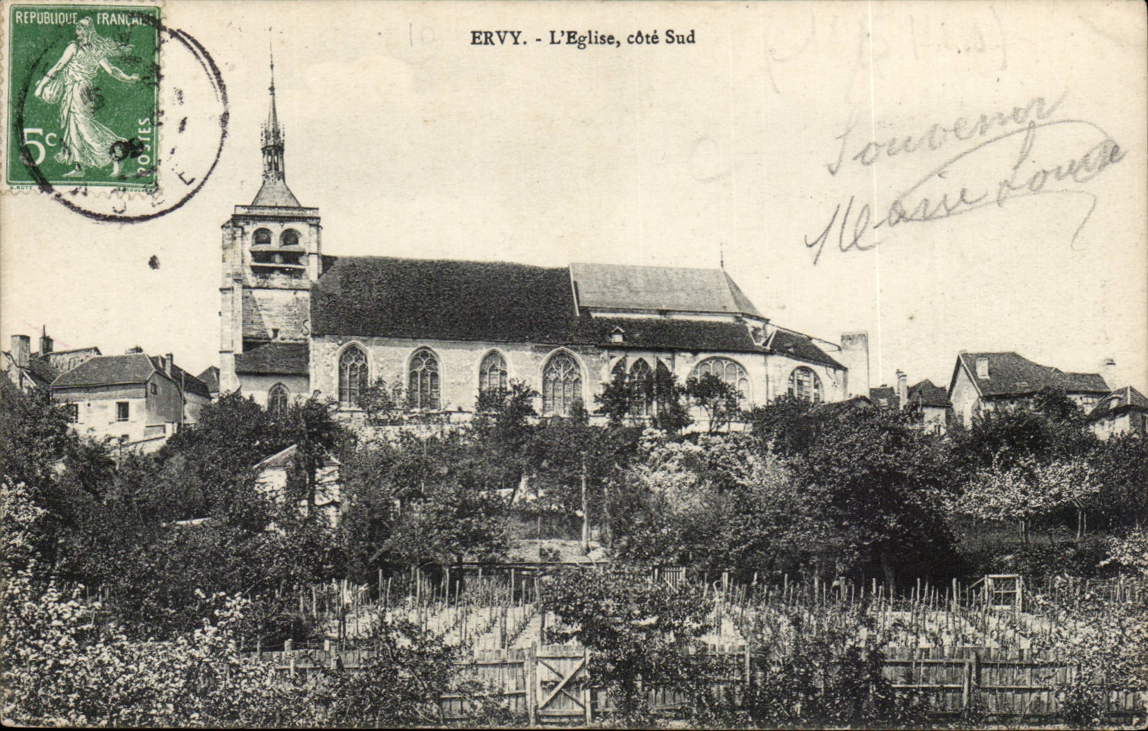 Ervy - the Church southern part - CPA