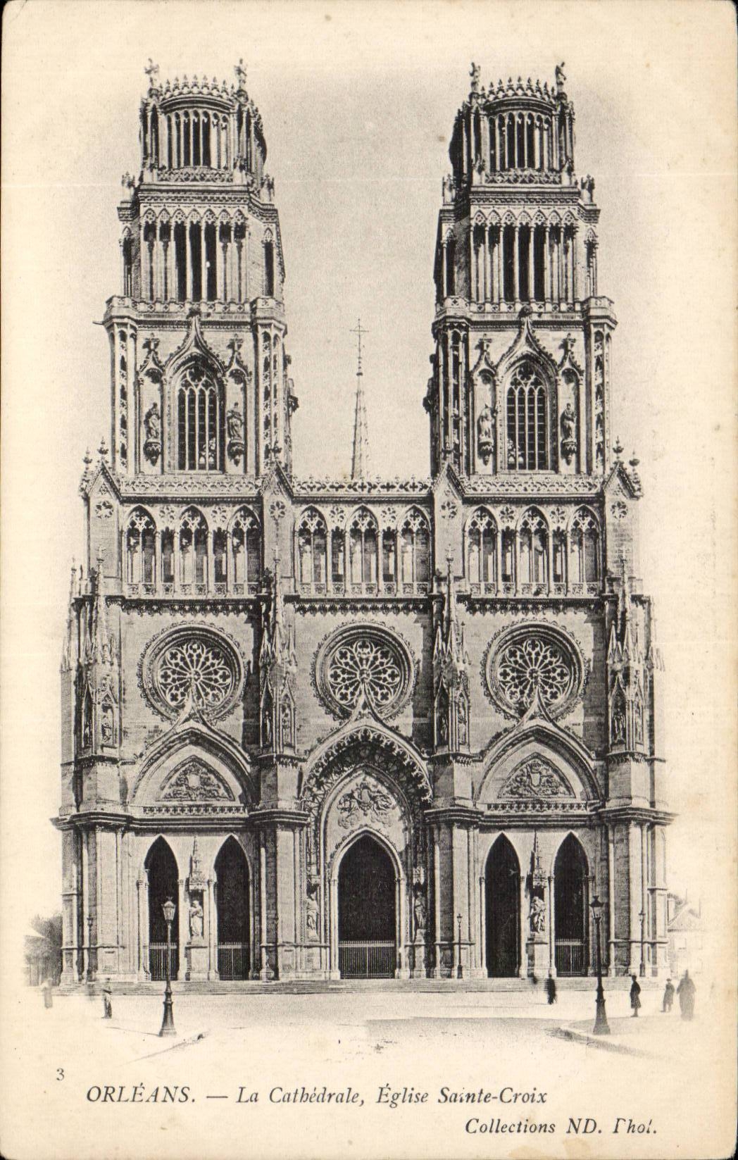 Orleans - the Cathedral Sainte Cross - CPA