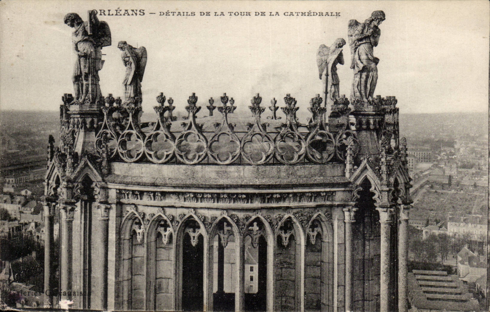 Orleans - Details of the Tower of the Cathedral - CPA