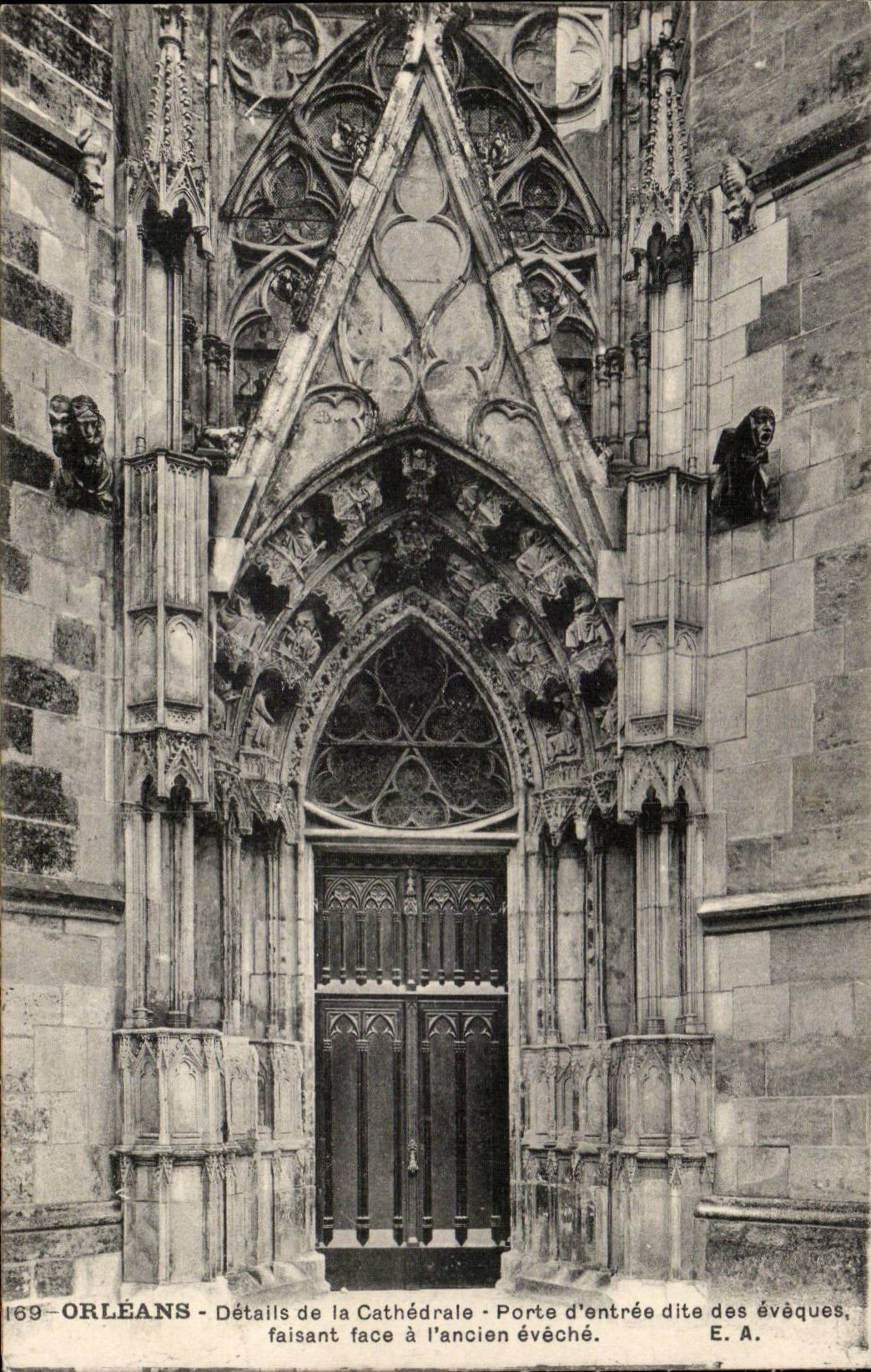 Orleans - Details of the Cathedral - Main door - CPA