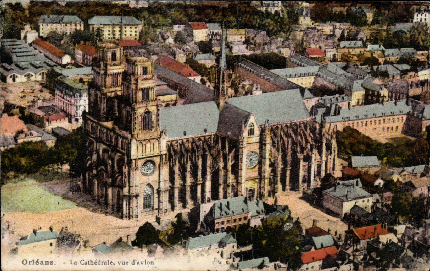 Orleans - the cathedral - sight of plane - CPA