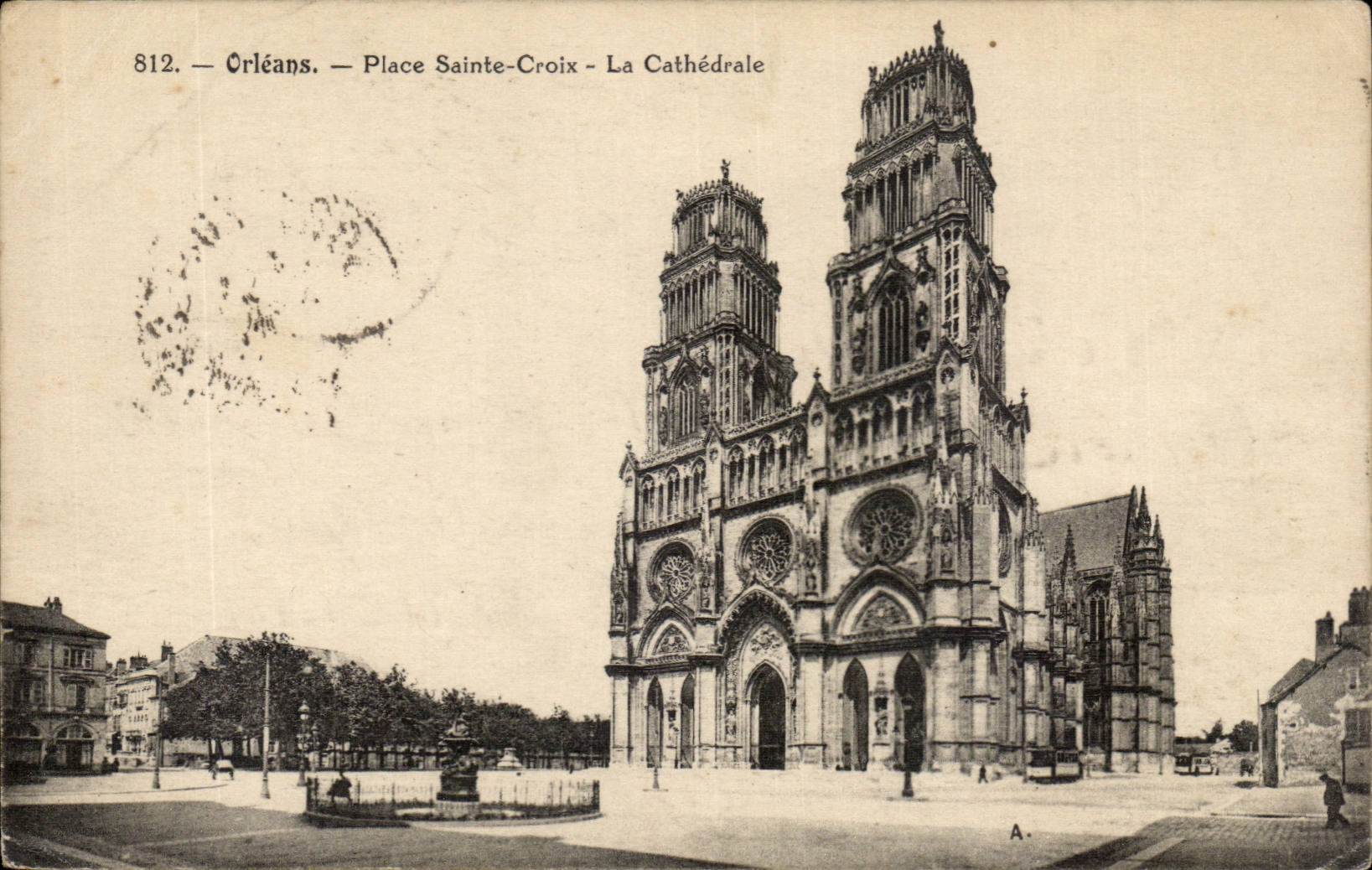 Orleans - Place Saint Cross - the Cathedral - CPA