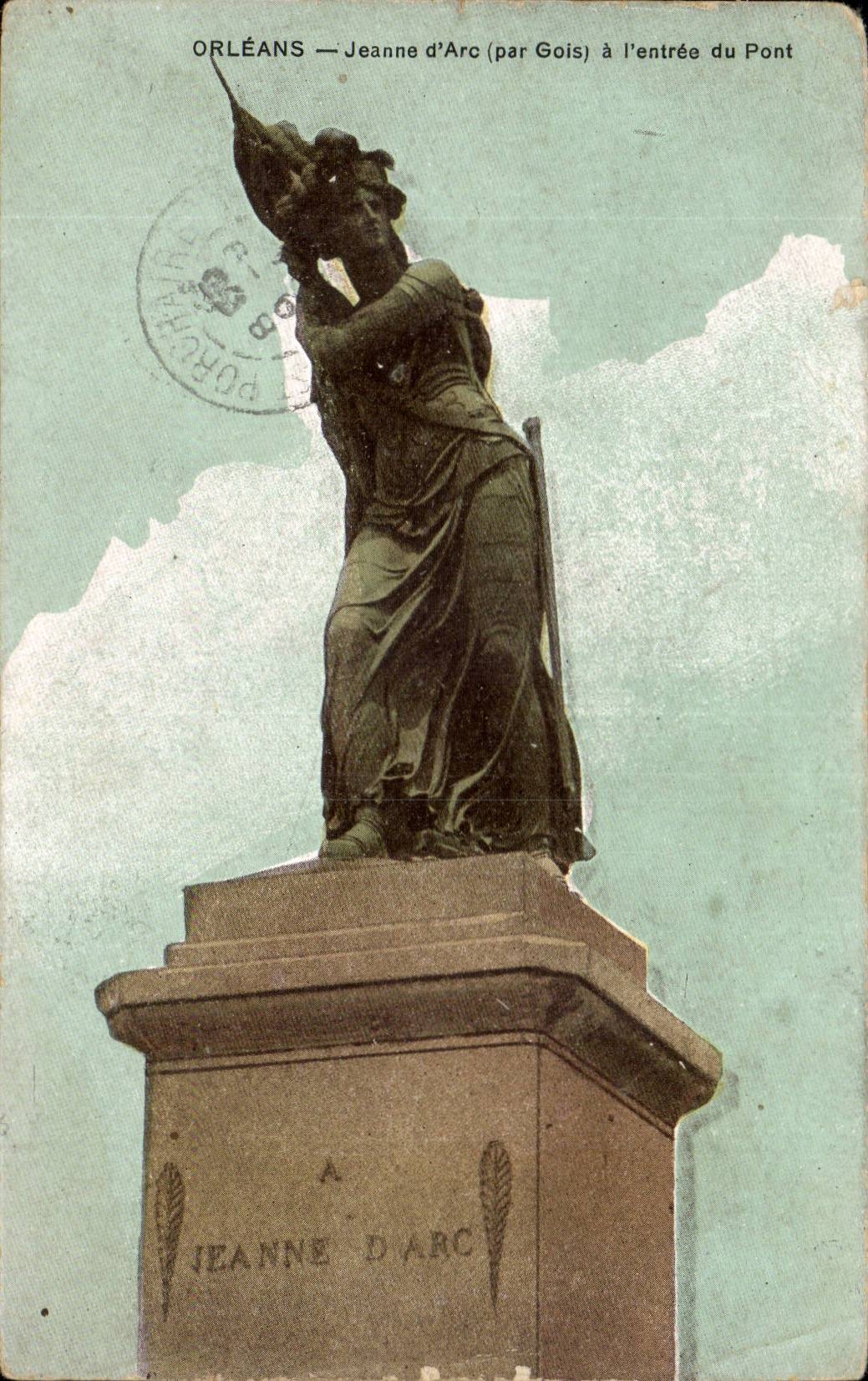Orleans - Jeanne d' Arc by Entering of the Bridge - bridge - CPA