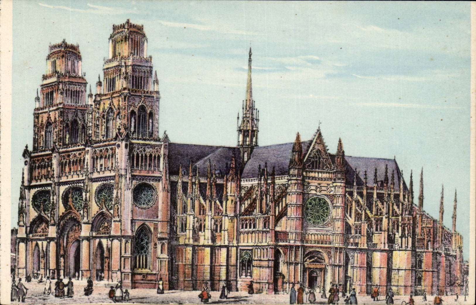 Orleans - the Cathedral Saint Cross - CPA