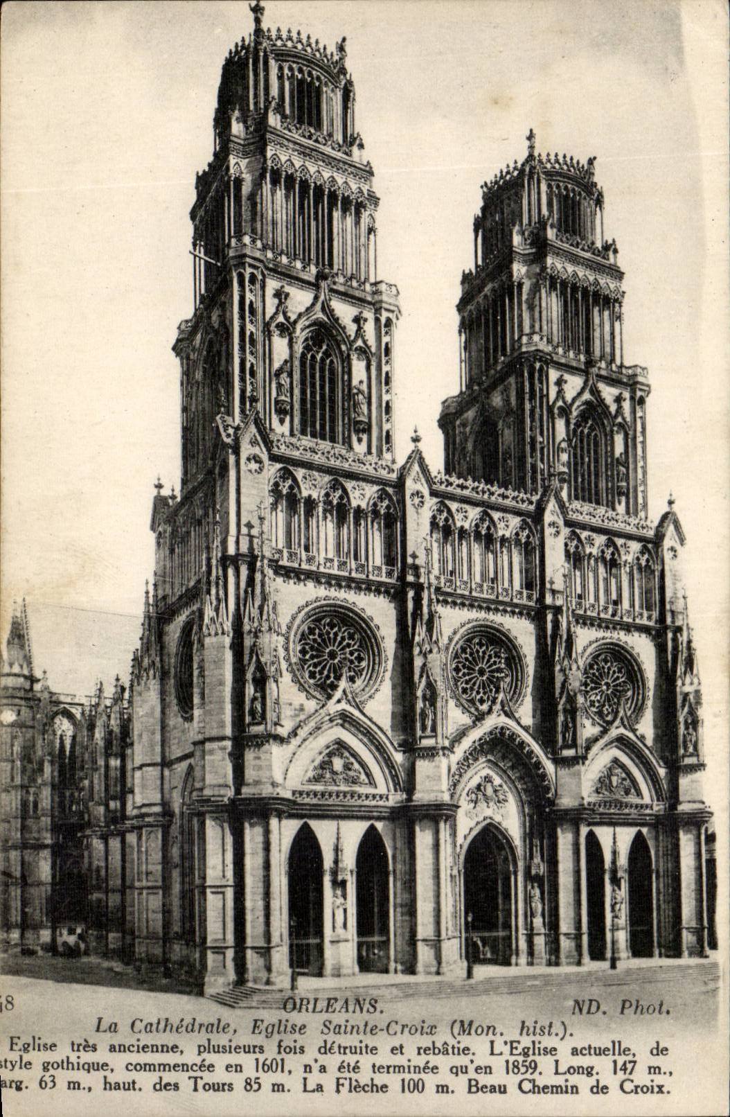 Orleans - the Cathedral - Church Sainte Cross - CPA