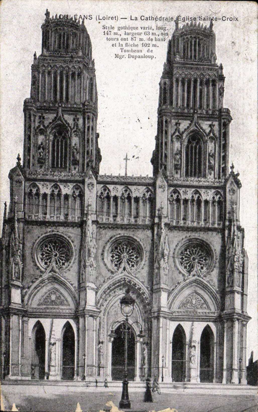 Orleans - the Cathedral - Church Sainte Cross - CPA