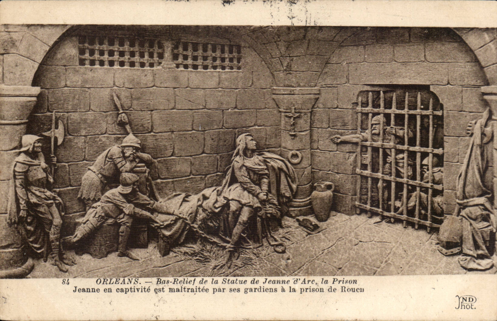 Orleans - Low Relief of Statue the Jeanne d' Arc - the prison - Jeanne in captivity - CPA