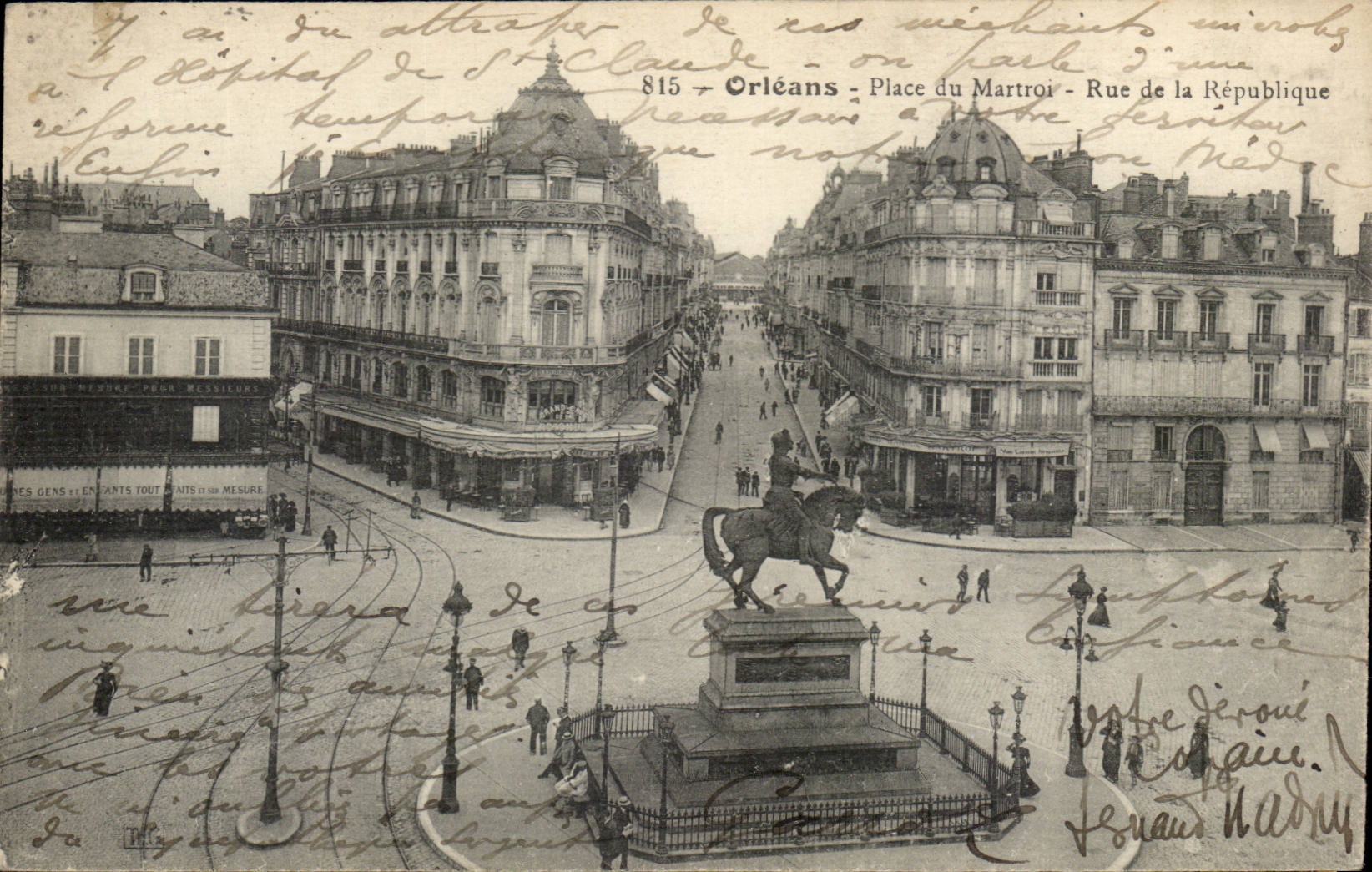 Orleans - Place of Martroi - Street of the Republic - CPA