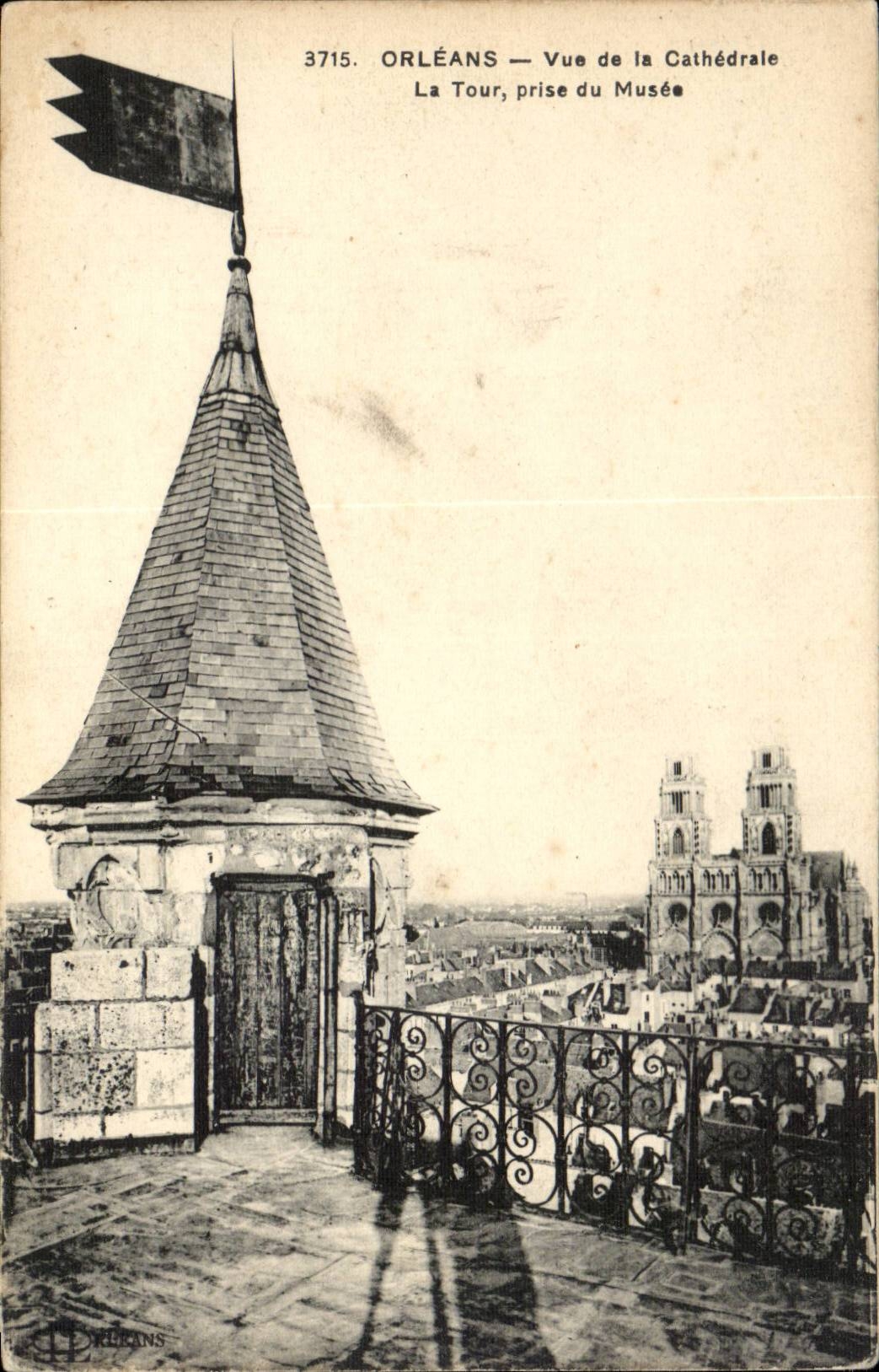 Orleans - the Cathedral Tower taken of the Museum - CPA