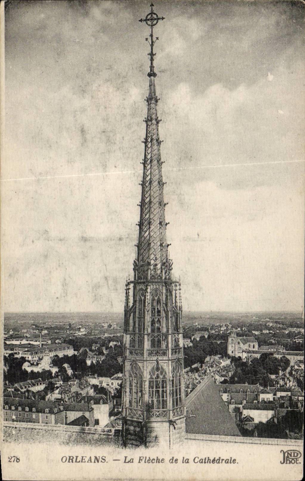 Orleans - the Arrow of the Cathedral - CPA