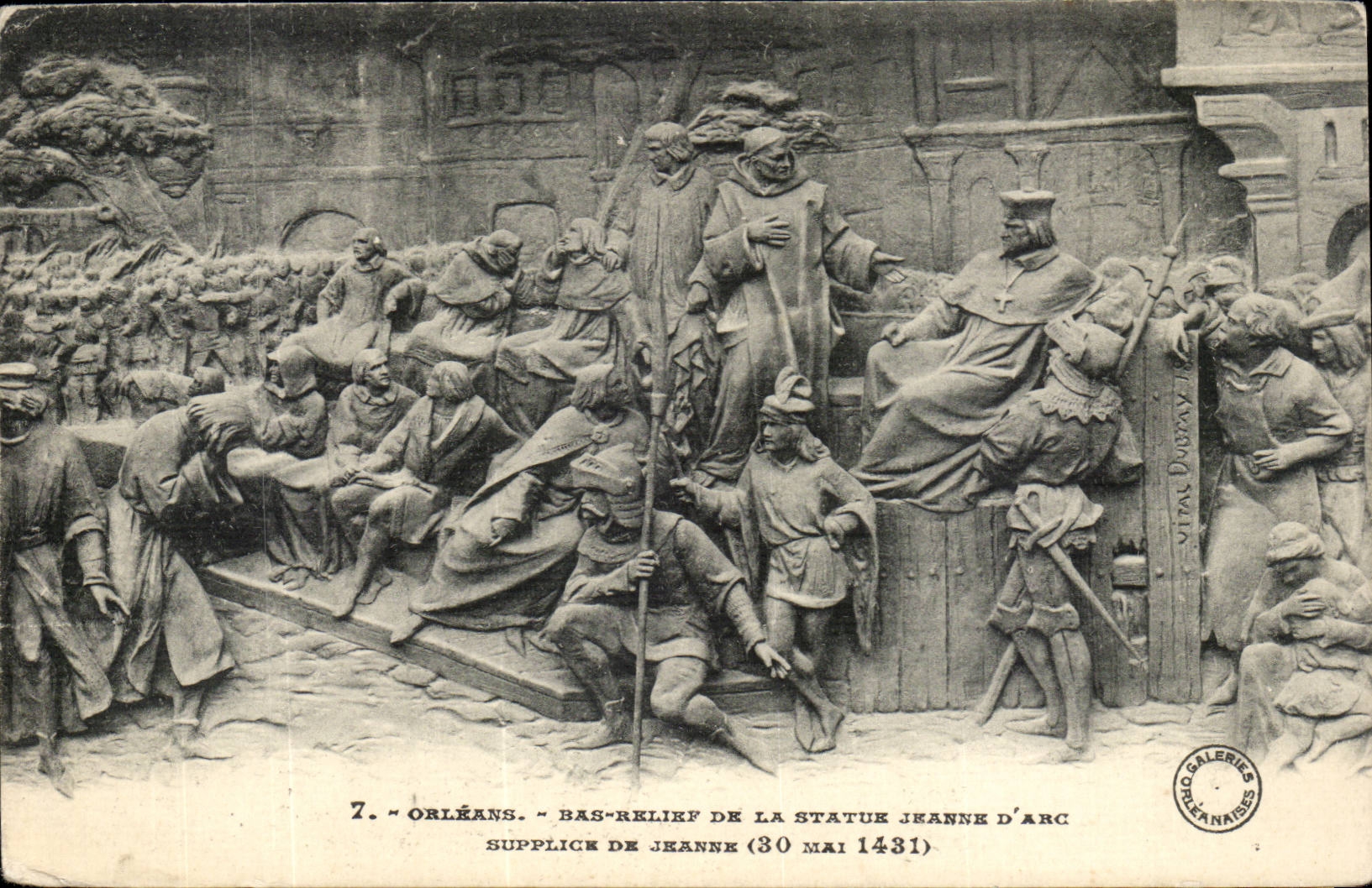 Low Orleans CPA relief of Statue the Jeanne of arc Torment of Jeanne (May 30th 1431)