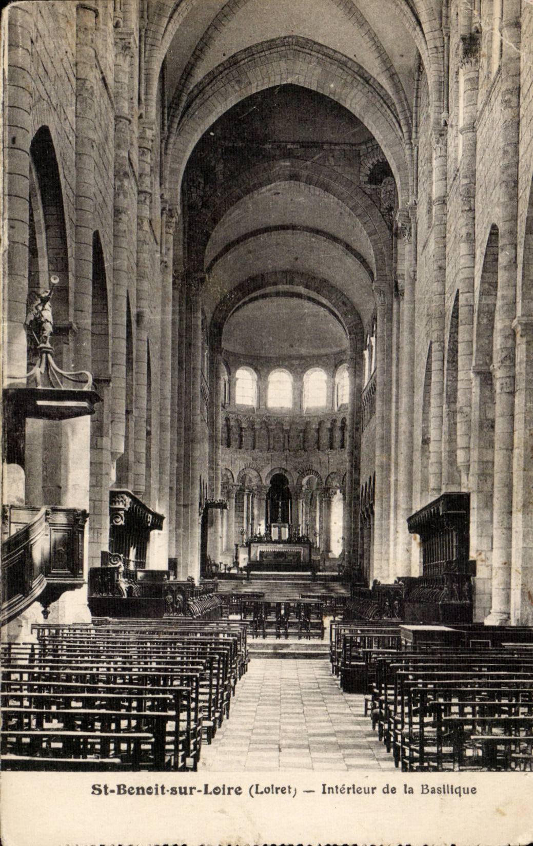 Saint Interior Benoit on the Loire cPA of the basilica