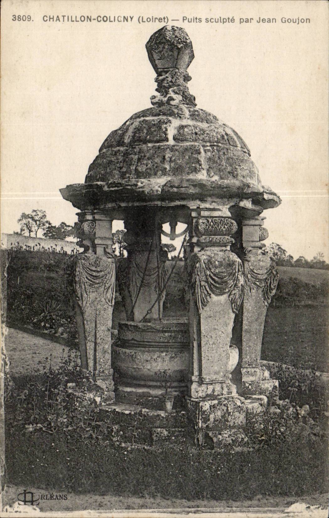 Chatiollon Coligny cPA Puits carves by Jean Goujon