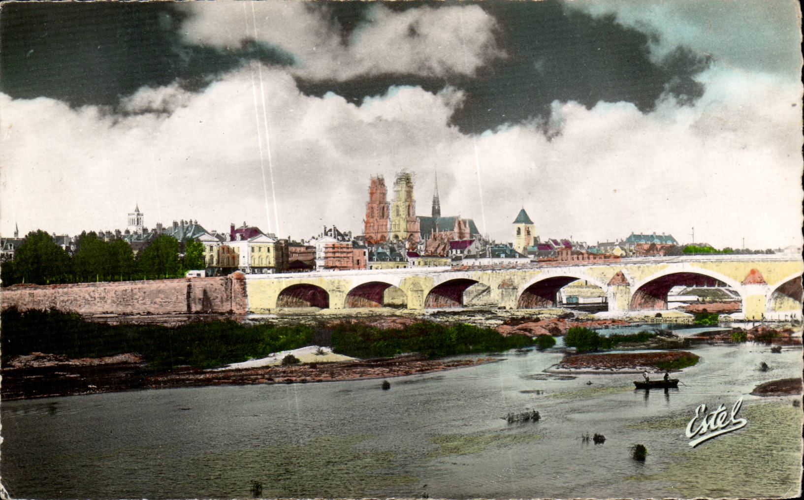 Orleans CPA View the bridge on the Loire and the cathedral