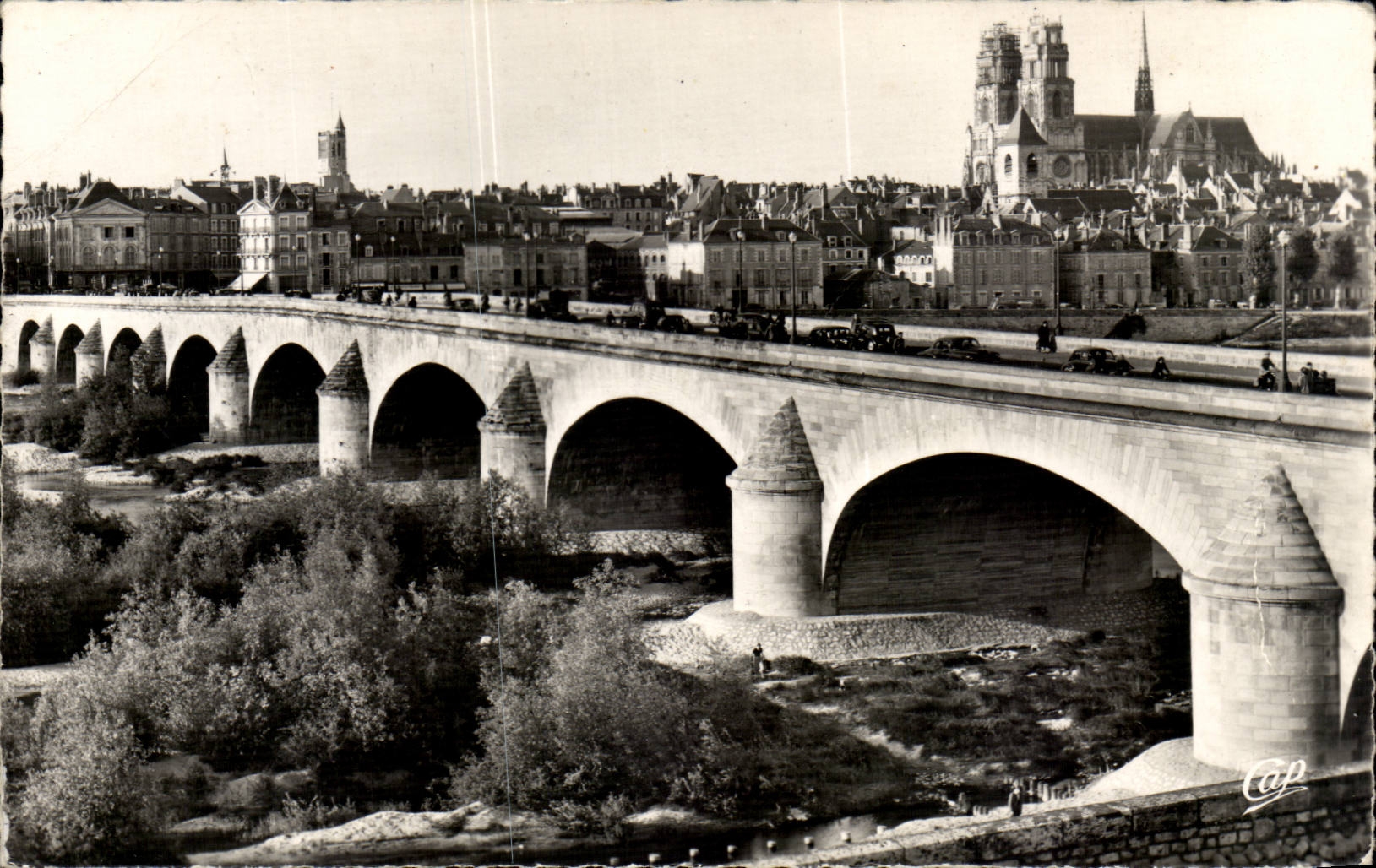 Orleans CPA the bridge on the Loire and View