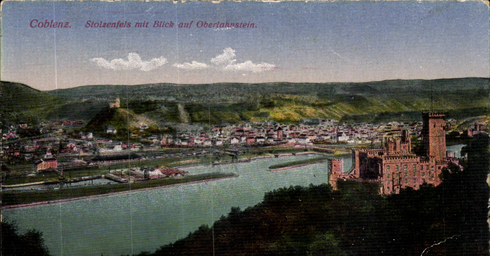 CPA Koblenz Stolzenfels put Blick auf Oberlaknstein
