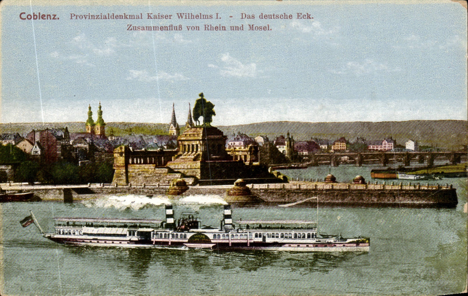 CPA Koblenz Provinzialdenkaml Kaiser Wilhelms I Das Deutsches Eck