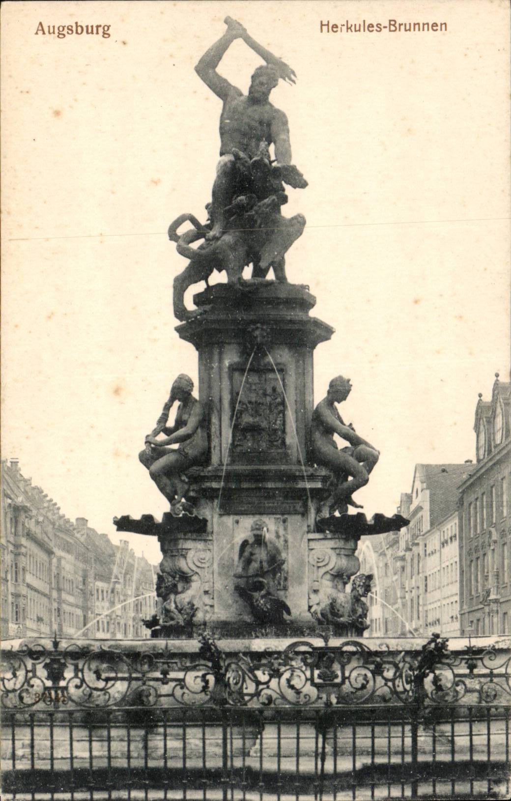 CPA Augsburg Herkules Brunnen