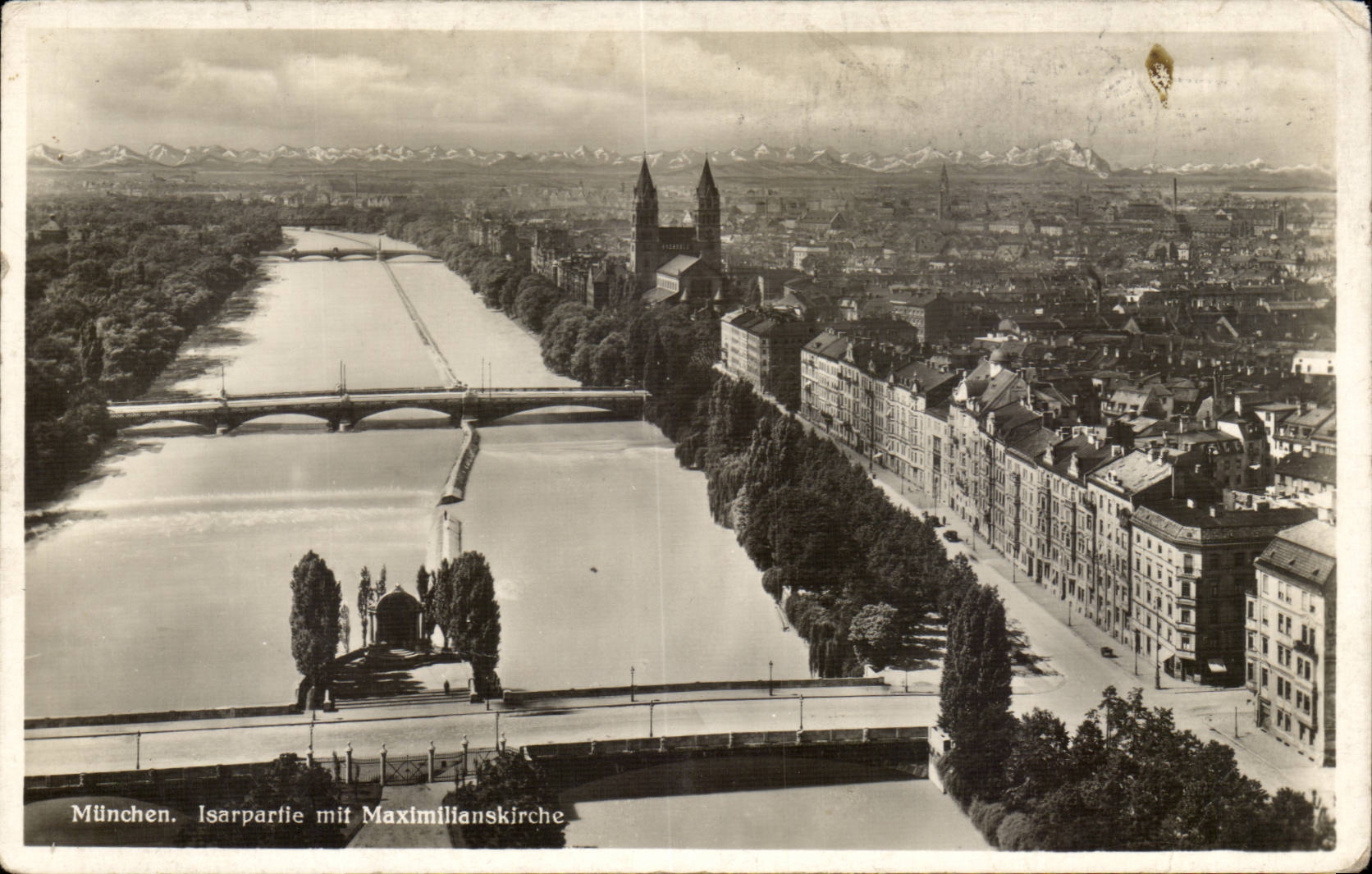 CPA Munchen Isarpartie setzte Maximilianskirche