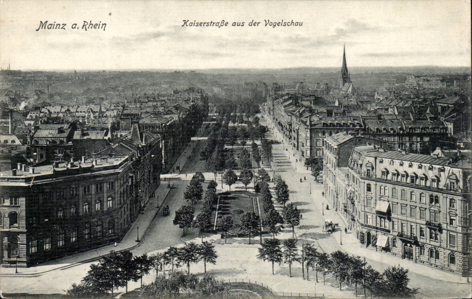 CPA Mainz amndt rhein Kaiserstrasse aus der Vogelschau