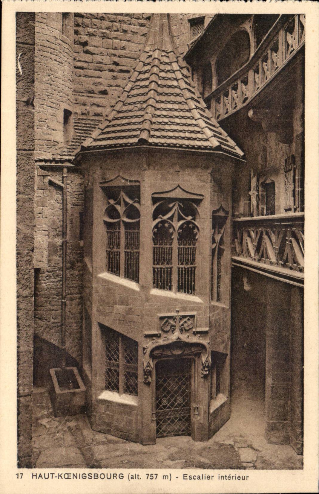 High Koenigsbourg CPA interior Staircase