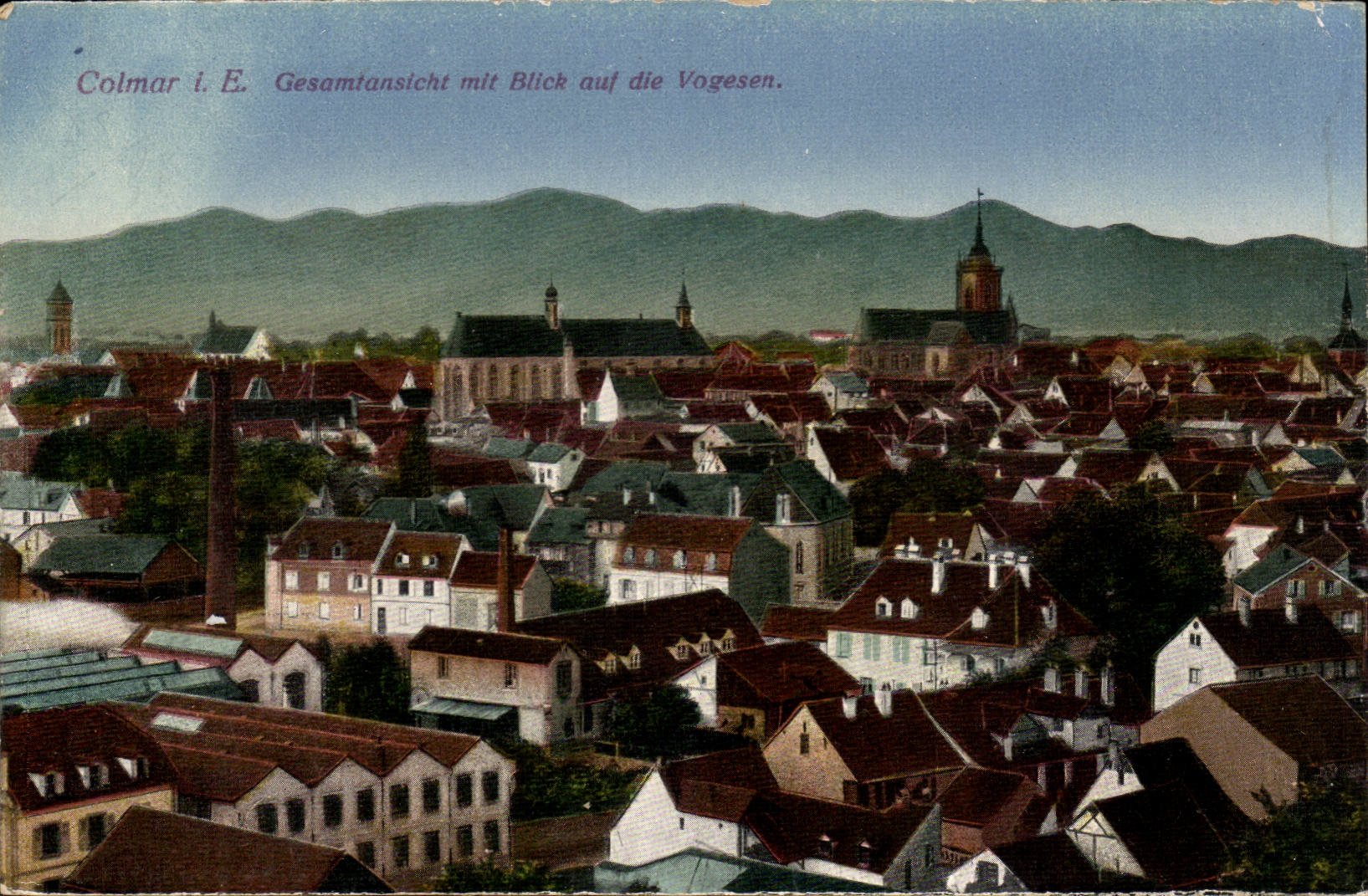 Colmar CPA Gesamtansicht setzte Blick auf sterben Vogesen