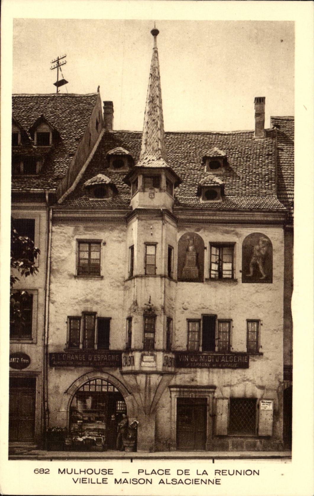 Mulhouse CPA Places Meeting Old house Alsatian