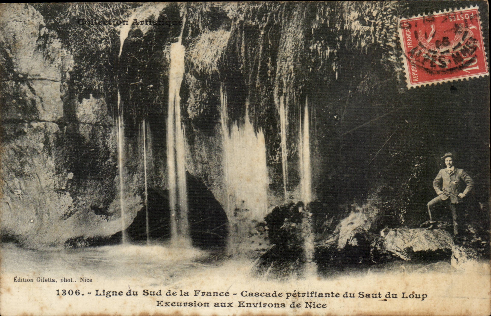 Linie des Sudens von Frankreich CPA kaskadiert das Versteinern des Sprunges der Wolf-Exkursion um Nizza