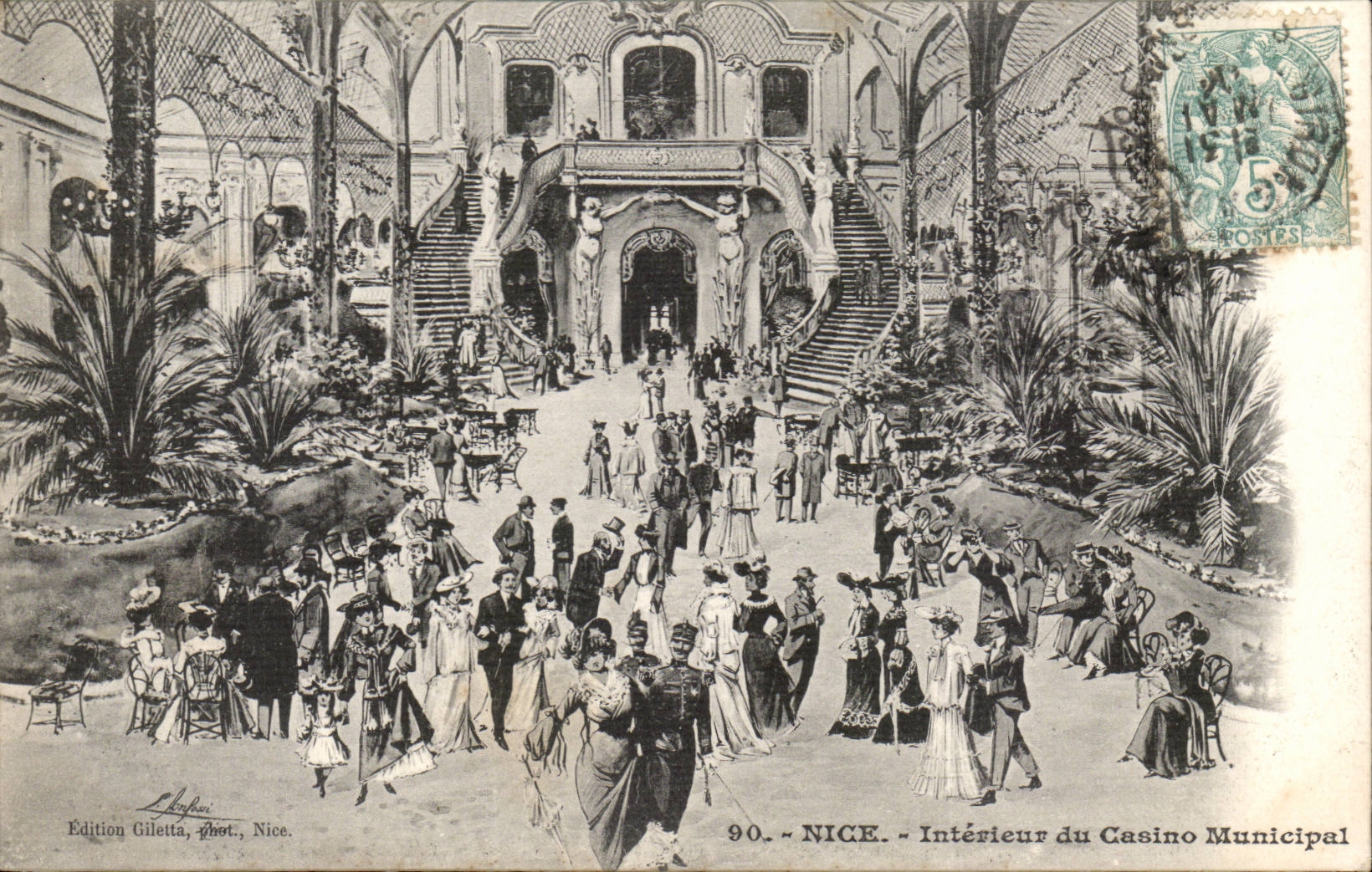 Nettes - Innenraum des stadtischen Kasinos - CPA