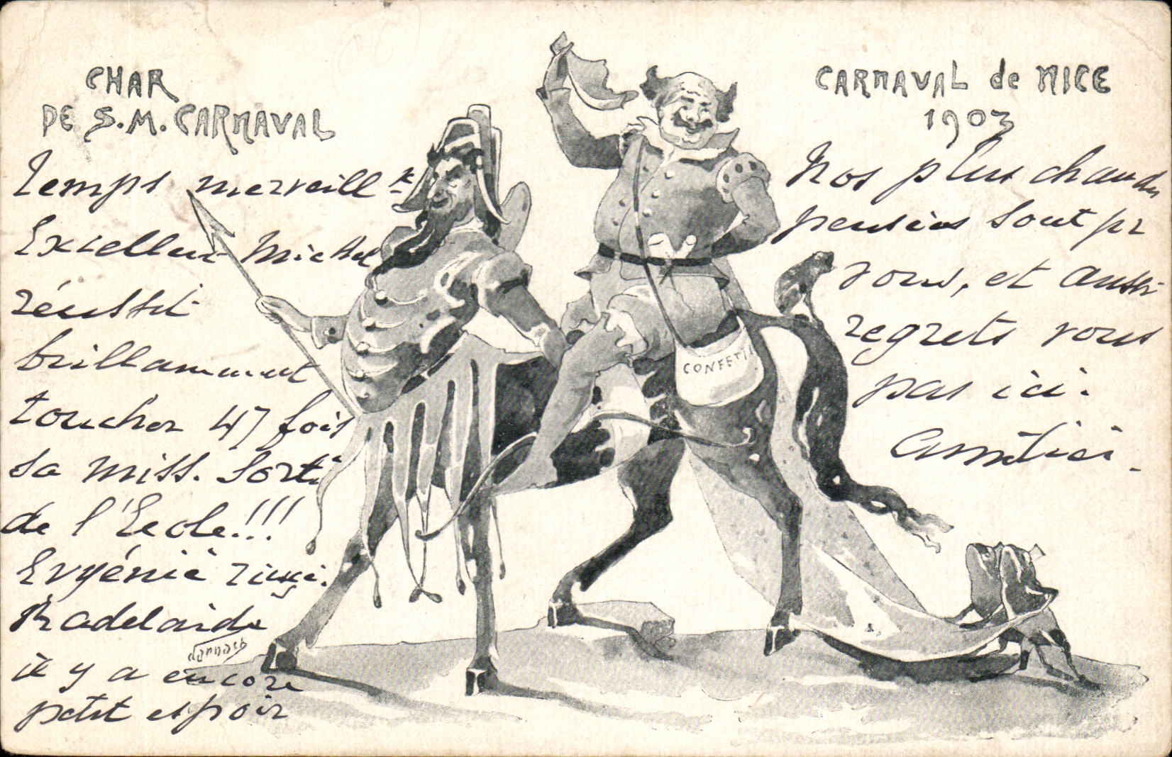 Netter CPA Karneval Nizza Behalters 1903 (Pferd)