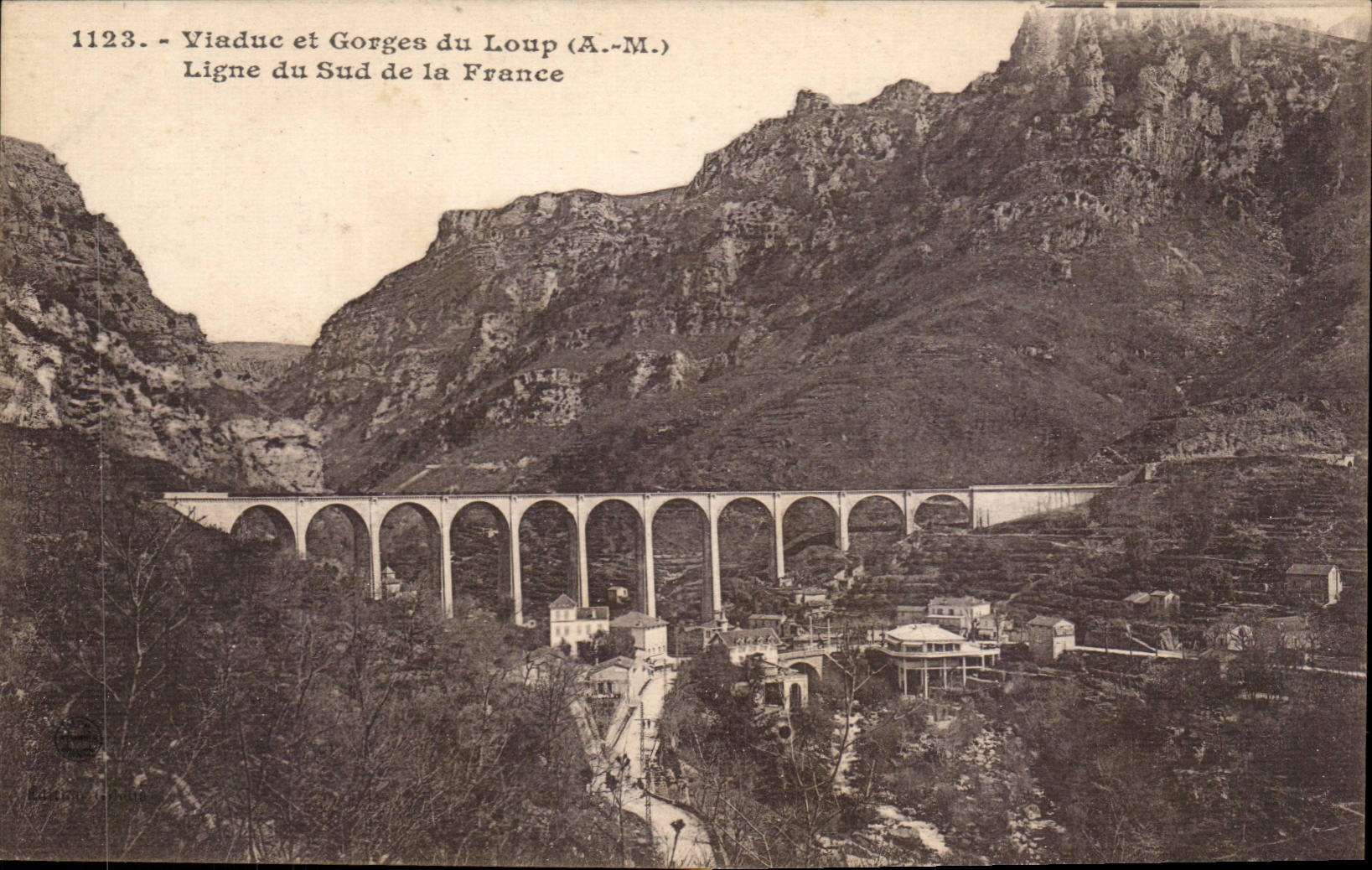 CPA Viaduct und Kehlen der Wolf Linie des Sudens von Frankreich