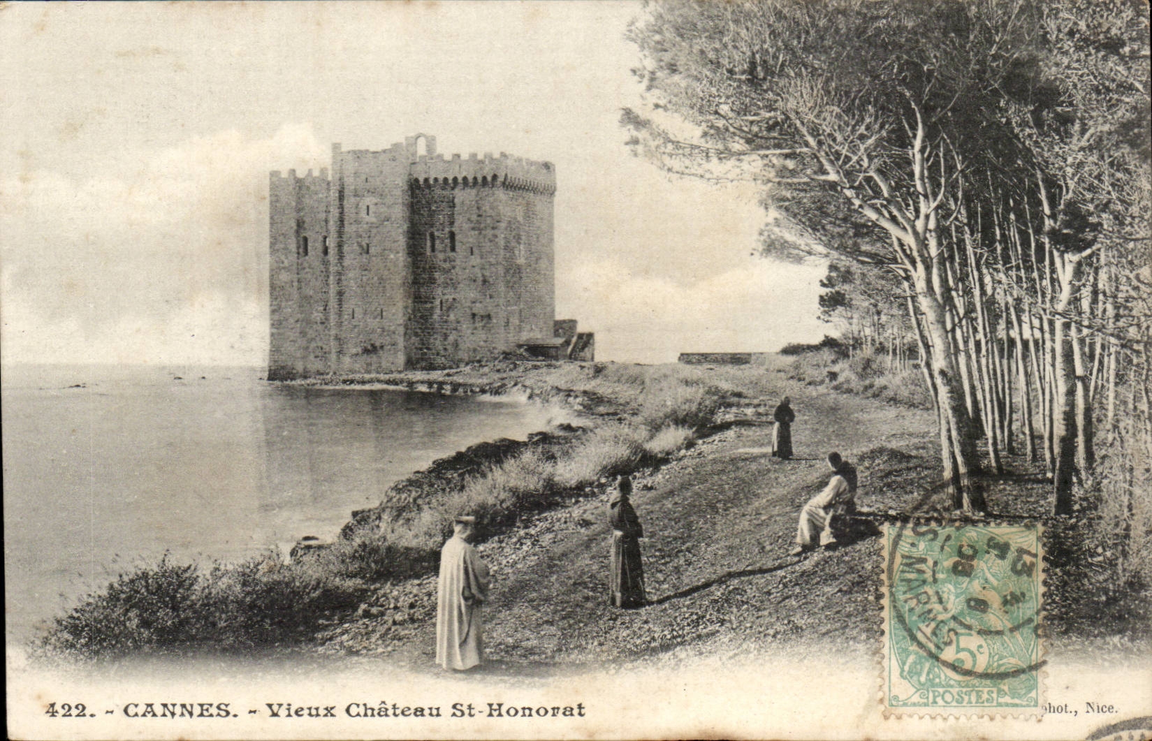 Cannes CPA the old castle St Honorat