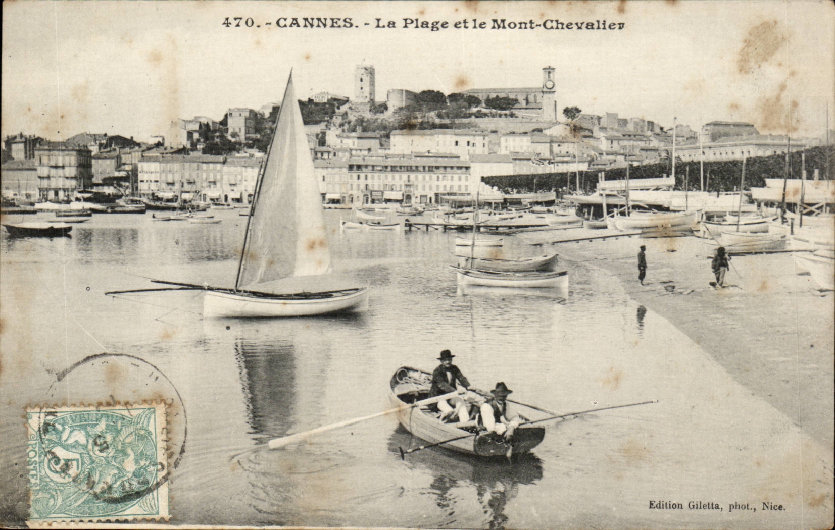 Cannes CPA the beach and the mount Knight