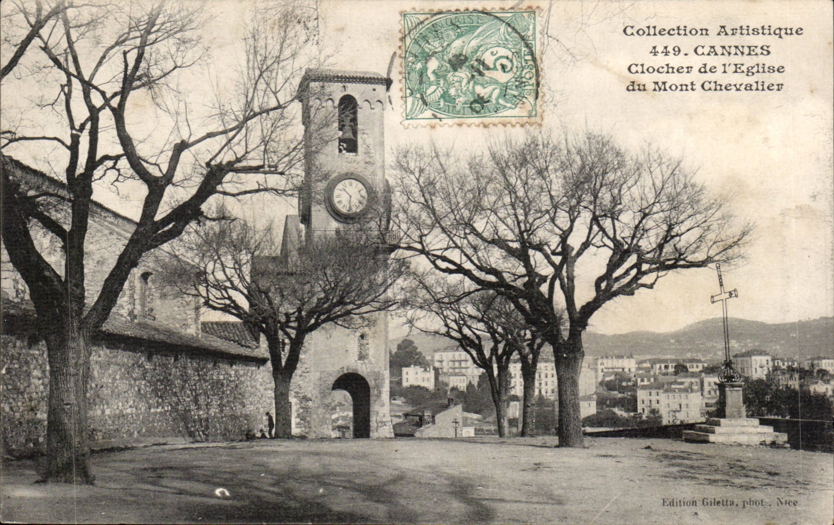 Cannes CPA Bell-tower of the church of the mount Knight