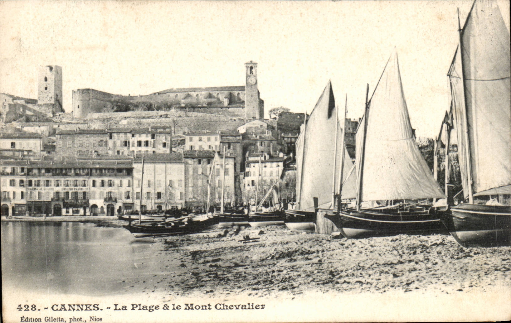 Cannes CPA the beach and the mount Knight