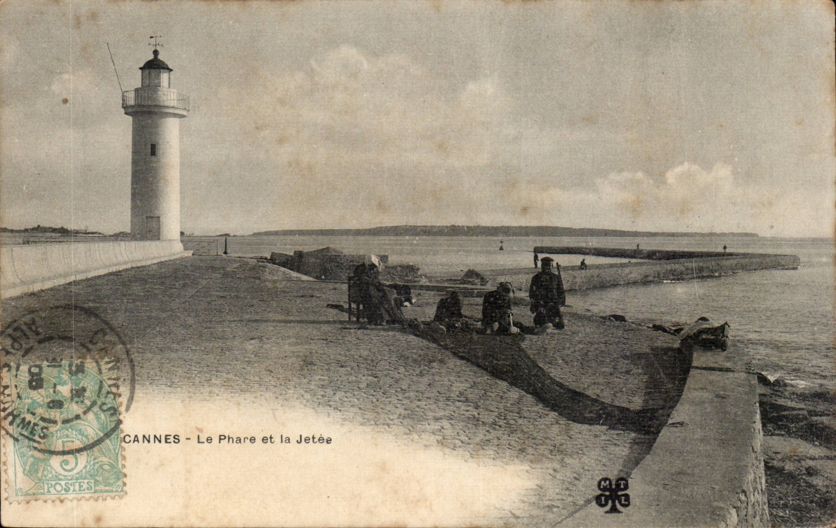 Cannes CPA the headlight and the pier (lighthouse)