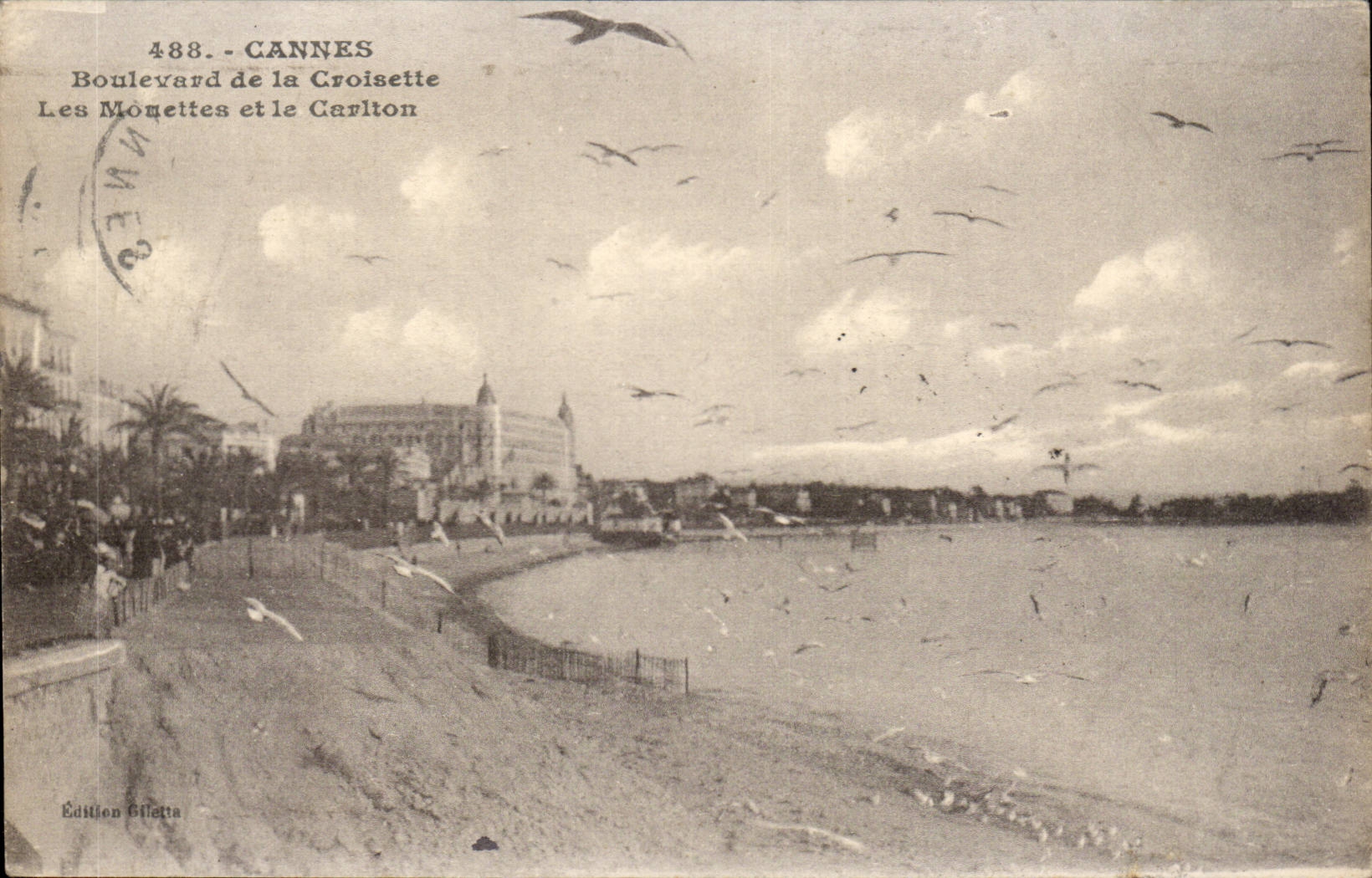 Cannes CPA Boulevard of the Small cross gulls and CArlton