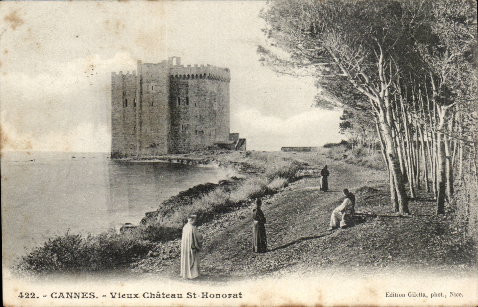 Cannes CPA Old castle St Honorat