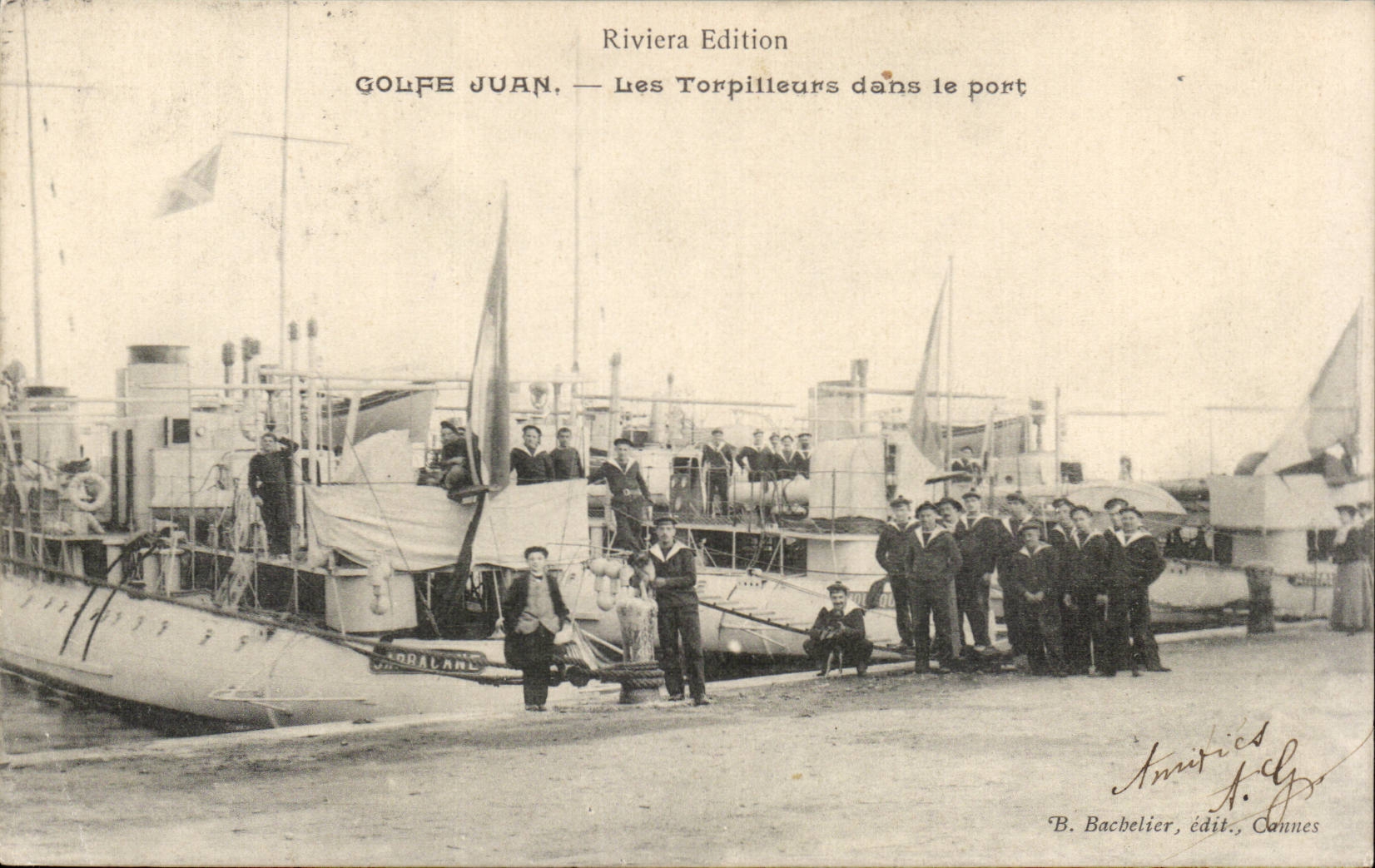 Gulf juan CPA destroyers in the port
